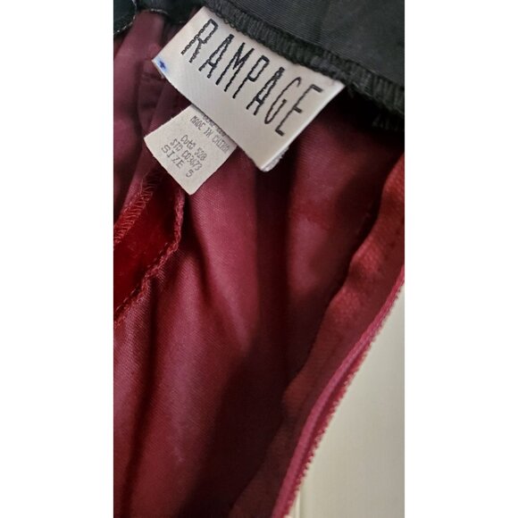 VTG Velvet Burgundy Red Off Shoulder Gown Glitter Lace Neckline 90's Size 5 - Picture 7 of 8